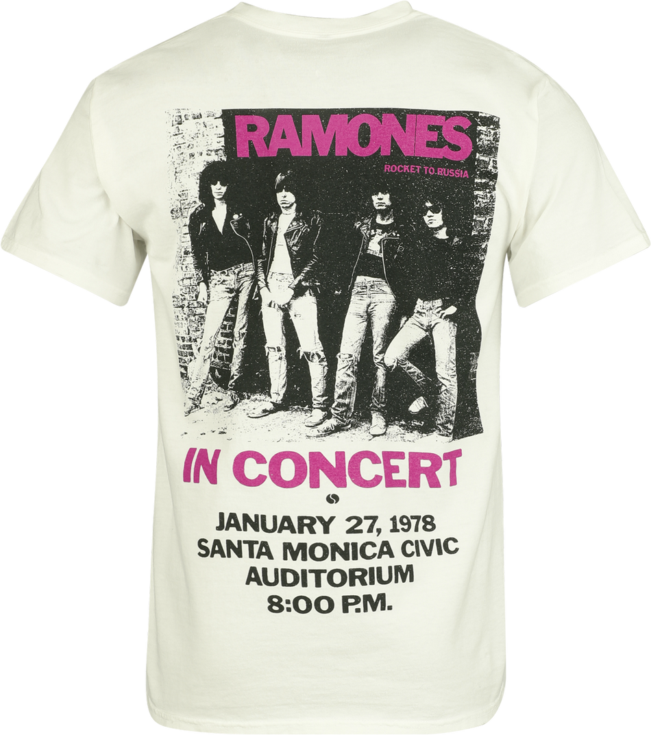 T-Shirt Manches courtes  de Ramones - In Concert - S à XXL - pour Homme - blanc - Ramones - View 2