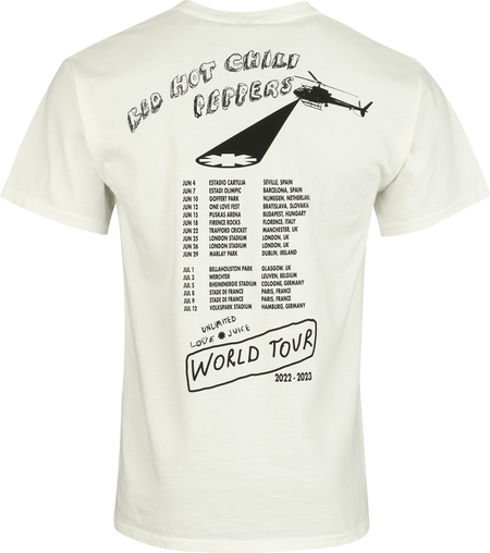 T-Shirt Manches courtes  de Red Hot Chili Peppers - World Tour - S à XXL - pour Homme - blanc - Red Hot Chili Peppers - View 2