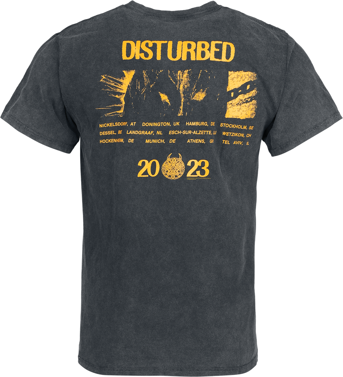 T-Shirt Manches courtes  de Disturbed - '23 Tracklist - S à XXL - pour Homme - noir - Disturbed - View 2