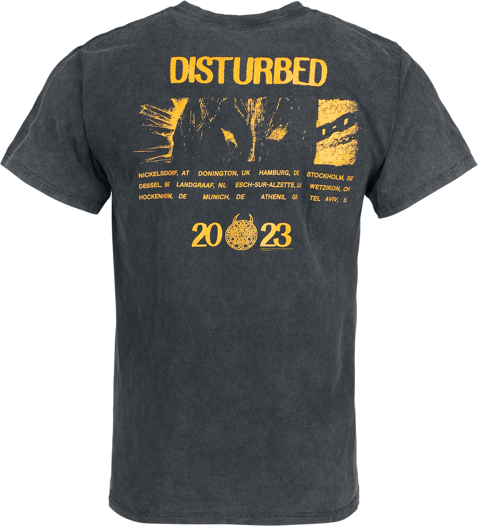 T-Shirt Manches courtes  de Disturbed - '23 Tracklist - S à XXL - pour Homme - noir - Disturbed - View 2