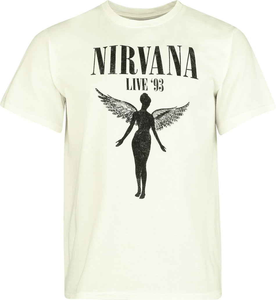 T-Shirt Manches courtes  de Nirvana - Live '93 - S à XXL - pour Homme - blanc - Nirvana