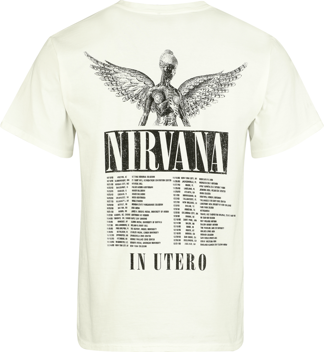 T-Shirt Manches courtes  de Nirvana - Live '93 - S à XXL - pour Homme - blanc - Nirvana - View 2