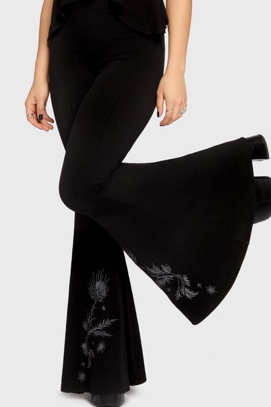 Pantalon en toile Gothic de Killstar - Mourning Muse - Thistina Flares - XS à 4XL - pour Femme - noir - Killstar