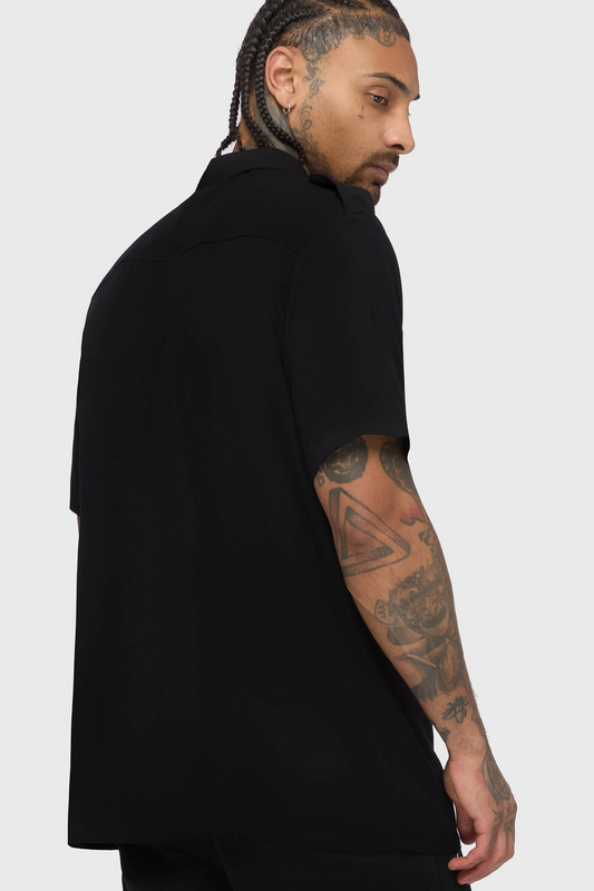 Chemise manches courtes Gothic de Killstar - Crypt Threads Button Up Shirt - XS à XXL - pour Homme - noir - Killstar - View 2