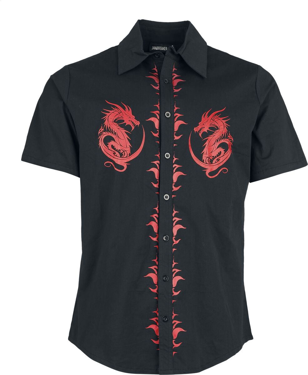 Chemise manches courtes Rockabilly de Jawbreaker - Dragons and Flames - Chemise - S à XXL - pour Homme - noir - Jawbreaker