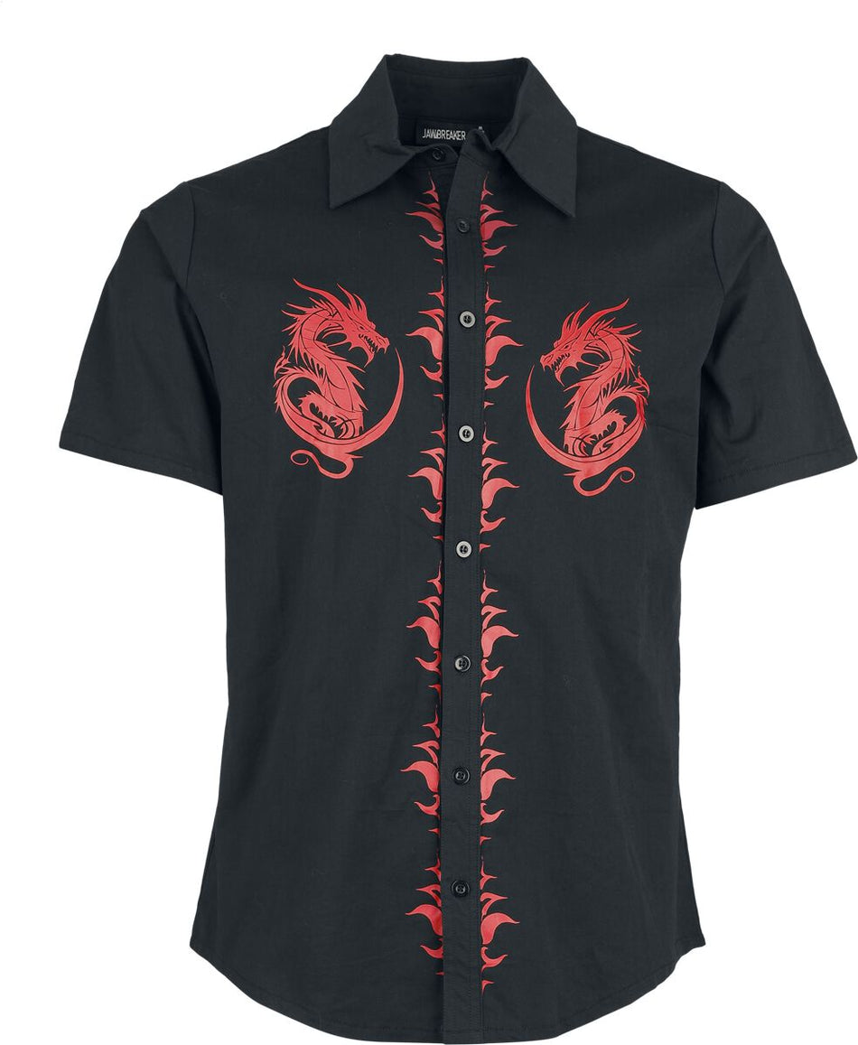 Chemise manches courtes Rockabilly de Jawbreaker - Dragons and Flames - Chemise - S à XXL - pour Homme - noir - Jawbreaker