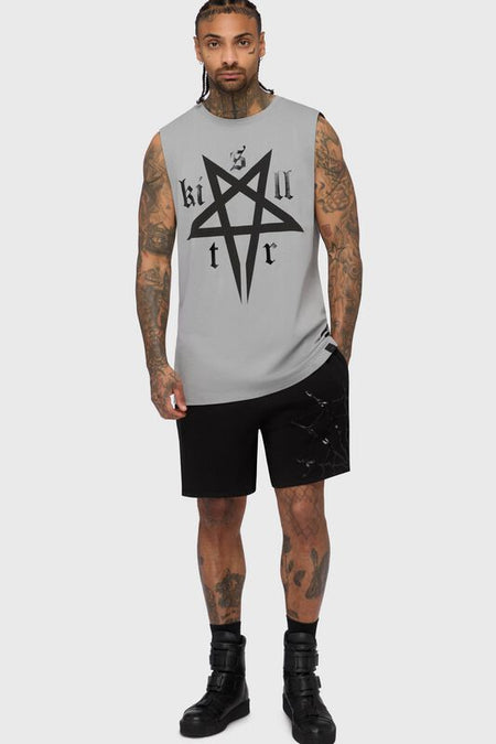 T-Shirt Manches courtes Gothic de Killstar - Crypt Threads Vest - XS à 4XL - pour Homme - gris - Killstar