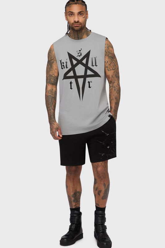 T-Shirt Manches courtes Gothic de Killstar - Crypt Threads Vest - XS à 4XL - pour Homme - gris - Killstar