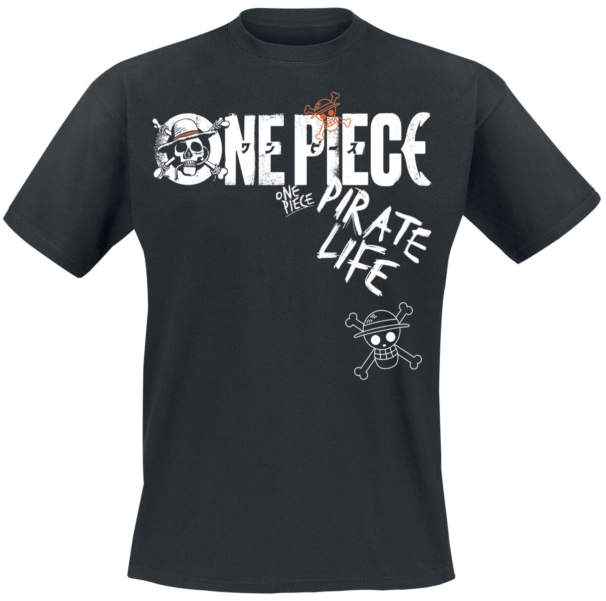 T-Shirt Manches courtes  de One Piece - Pirate Life - S à XXL - pour Homme - noir - One Piece