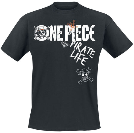 T-Shirt Manches courtes  de One Piece - Pirate Life - S à XXL - pour Homme - noir - One Piece