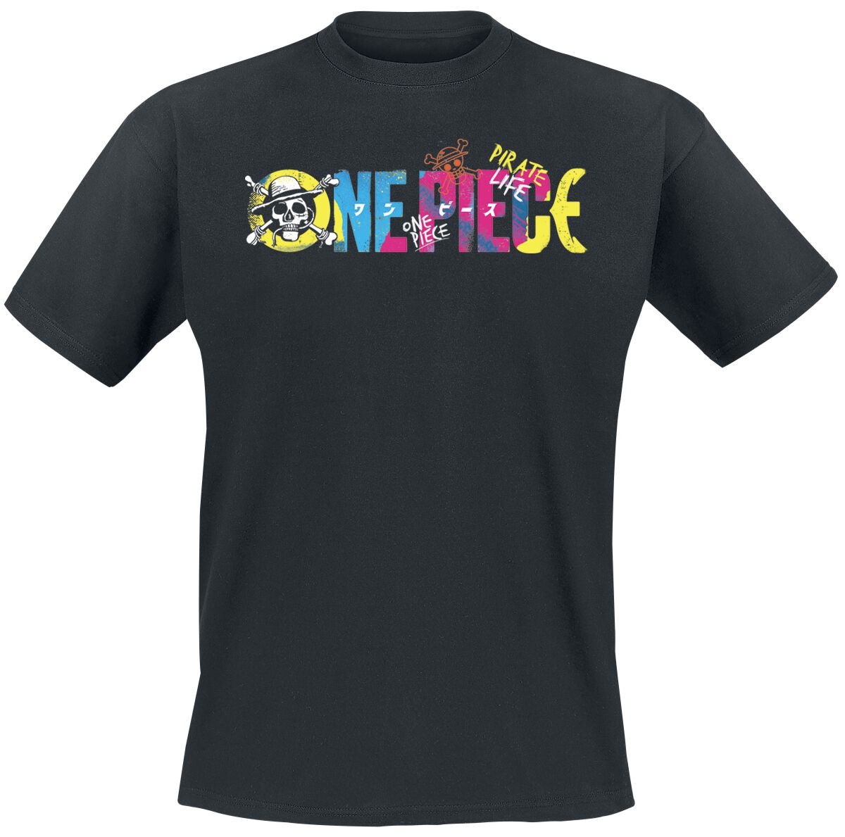 T-Shirt Manches courtes  de One Piece - Pirate Life - Colour - S à XXL - pour Homme - noir - One Piece