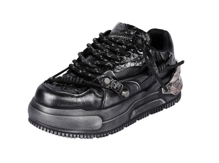 Baskets Gothic de Denatured by KOI - Metamorphosis Men’s Distressed Platform Trainers - Black Fade - EU41 à EU46 - pour Homme - noir - Denatured by KOI