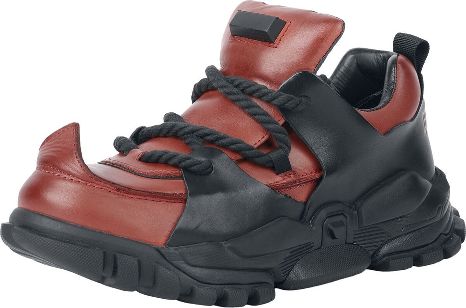 Baskets Gothic de Denatured by KOI - Serpentbone Full Grain Leather Men’s Utility Shoes - Scarlett Black - EU42 à EU45 - pour Homme - rouge/noir - Denatured by KOI