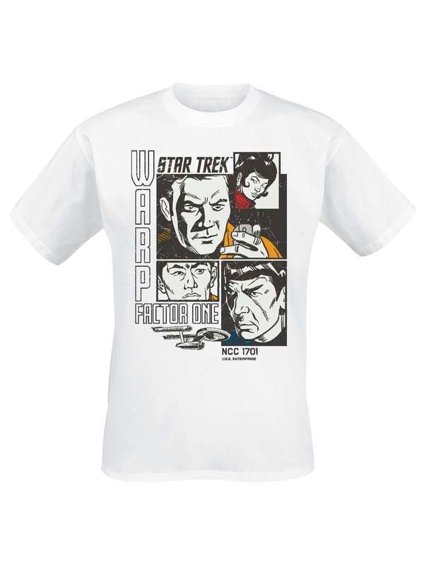 T-Shirt Manches courtes  de Star Trek - Warp Factor - M à 5XL - pour Homme - blanc - Star Trek