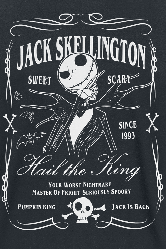 T-Shirt Manches courtes Disney de L'Étrange Noël De Monsieur Jack - Jack Skellington - Label - M à 3XL - pour Homme - noir - L'Étrange Noël De Monsieur Jack - View 2
