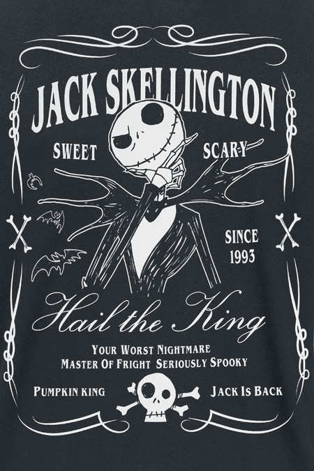 T-Shirt Manches courtes Disney de L'Étrange Noël De Monsieur Jack - Jack Skellington - Label - M à 3XL - pour Homme - noir - L'Étrange Noël De Monsieur Jack - View 2