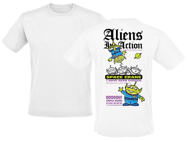 T-Shirt Manches courtes Disney de Toy Story - Aliens in Action - M à 3XL - pour Homme - blanc - Toy Story
