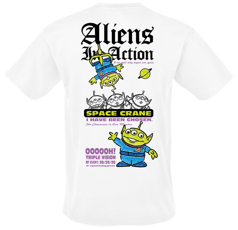 T-Shirt Manches courtes Disney de Toy Story - Aliens in Action - M à 3XL - pour Homme - blanc - Toy Story - View 2