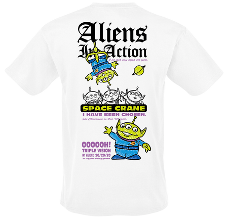T-Shirt Manches courtes Disney de Toy Story - Aliens in Action - M à 3XL - pour Homme - blanc - Toy Story - View 2