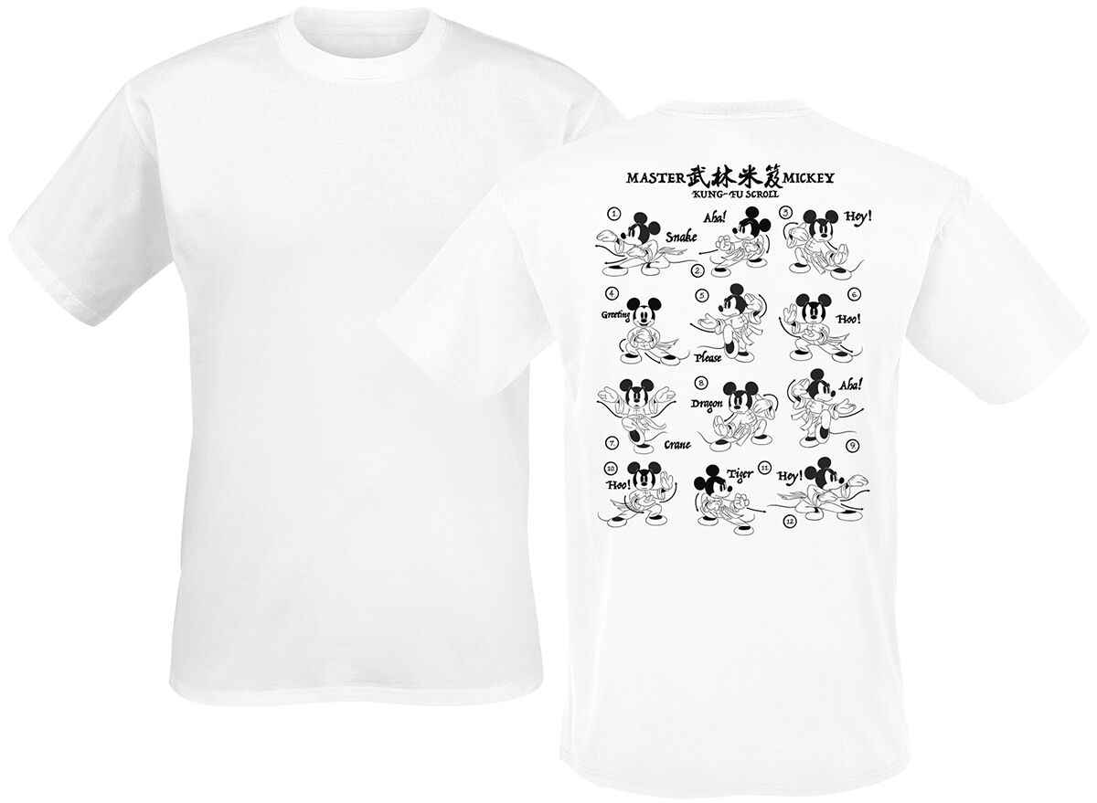 T-Shirt Manches courtes Disney de Mickey & Minnie Mouse - Master Kung Fu Scroll - M à 3XL - pour Homme - blanc - Mickey & Minnie Mouse