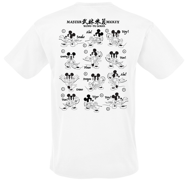 T-Shirt Manches courtes Disney de Mickey & Minnie Mouse - Master Kung Fu Scroll - M à 3XL - pour Homme - blanc - Mickey & Minnie Mouse - View 2