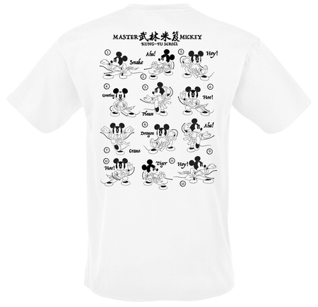 T-Shirt Manches courtes Disney de Mickey & Minnie Mouse - Master Kung Fu Scroll - M à 3XL - pour Homme - blanc - Mickey & Minnie Mouse - View 2