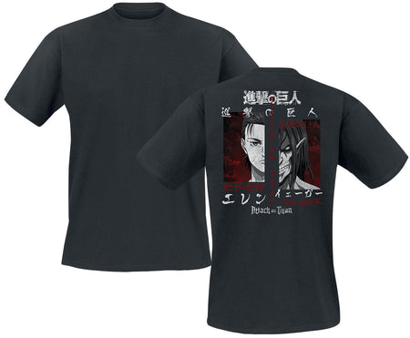 T-Shirt Manches courtes  de L'Attaque Des Titans - Eren & Titan - M à 3XL - pour Homme - noir - L'Attaque Des Titans