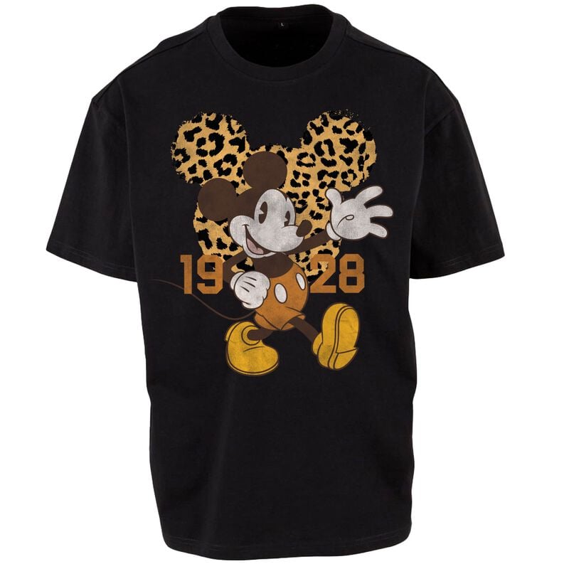 T-Shirt Manches courtes Disney de Mickey & Minnie Mouse - Leopard Head - S à XXL - pour Unisexe - noir - Mickey & Minnie Mouse