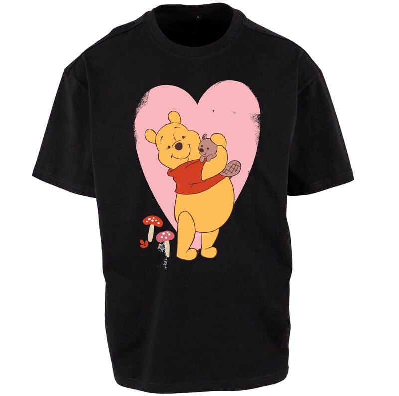 T-Shirt Manches courtes Disney de Winnie L'Ourson - Cœur - S à XXL - pour Unisexe - noir - Winnie L'Ourson