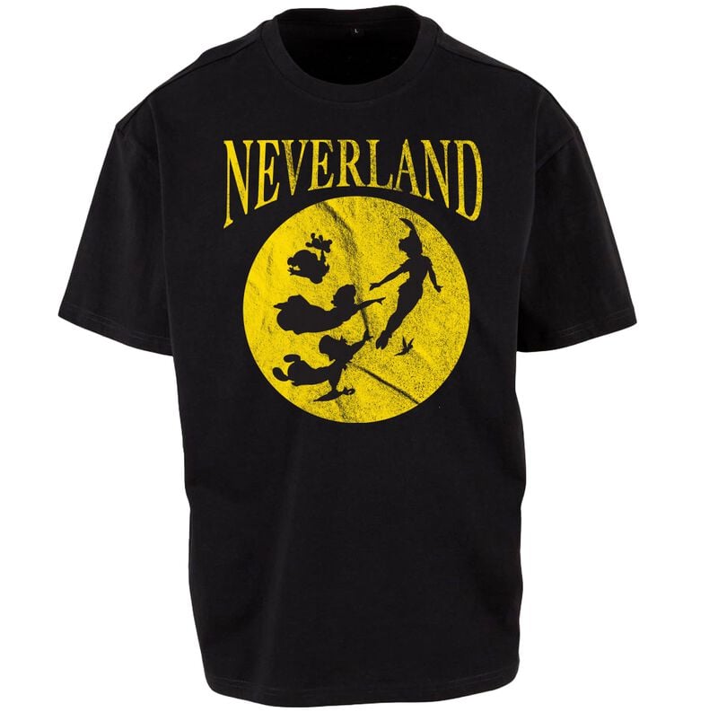 T-Shirt Manches courtes Disney de Peter Pan - Neverland - Lune - S à XXL - pour Unisexe - noir - Peter Pan