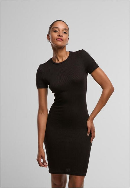 Robe courte  de Urban Classics - Robe T-Shirt Slim - XS à XL - pour Femme - noir - Urban Classics