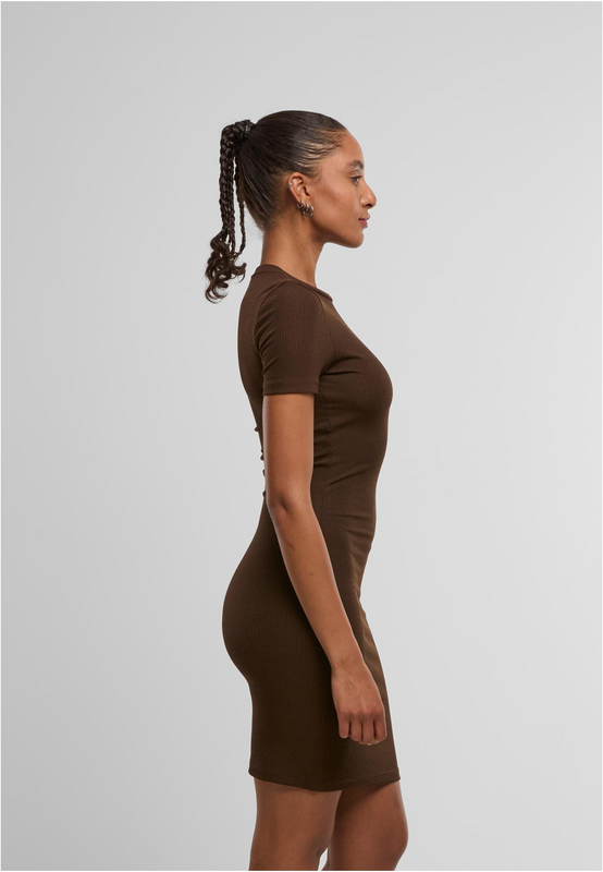 Robe courte  de Urban Classics - Robe T-Shirt Slim - XS à L - pour Femme - marron - Urban Classics - View 2