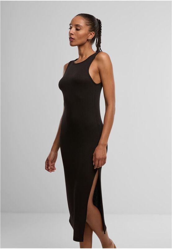 Robe longue  de Urban Classics - Robe Côtelée Dos Nageur - XS à XL - pour Femme - noir - Urban Classics