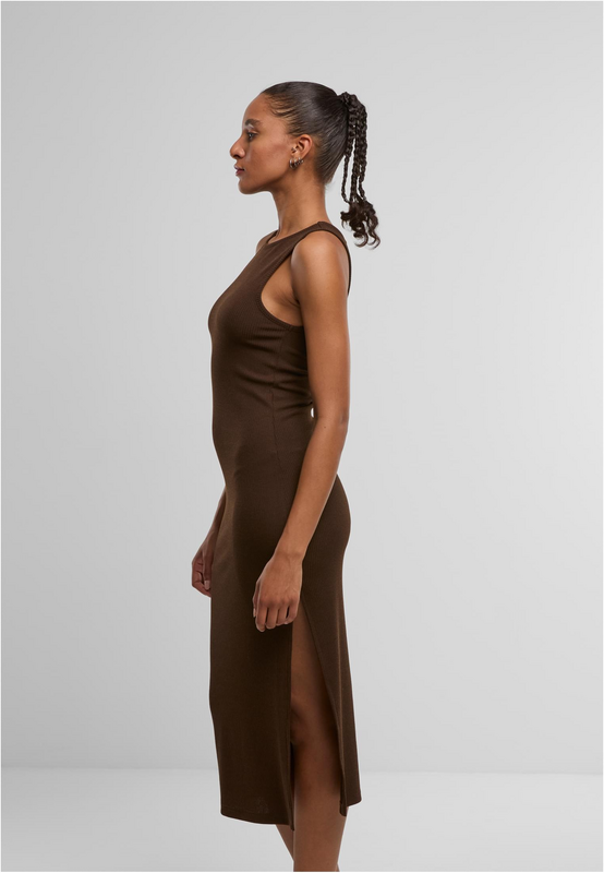 Robe longue  de Urban Classics - Robe Côtelée Dos Nageur - XS à XL - pour Femme - marron - Urban Classics - View 2