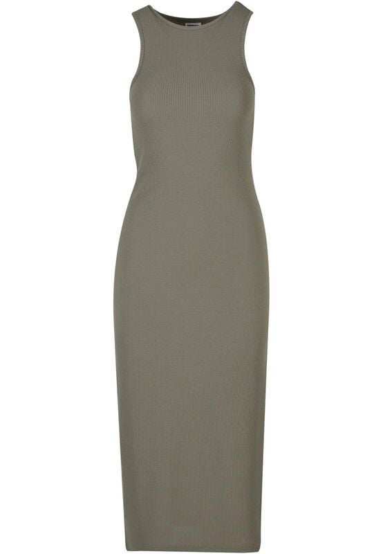 Robe longue  de Urban Classics - Robe Côtelée Dos Nageur - XS à XL - pour Femme - olive - Urban Classics