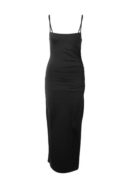 Robe longue  de Urban Classics - Robe Jersey Bretelles Spaghetti - XS à L - pour Femme - noir - Urban Classics