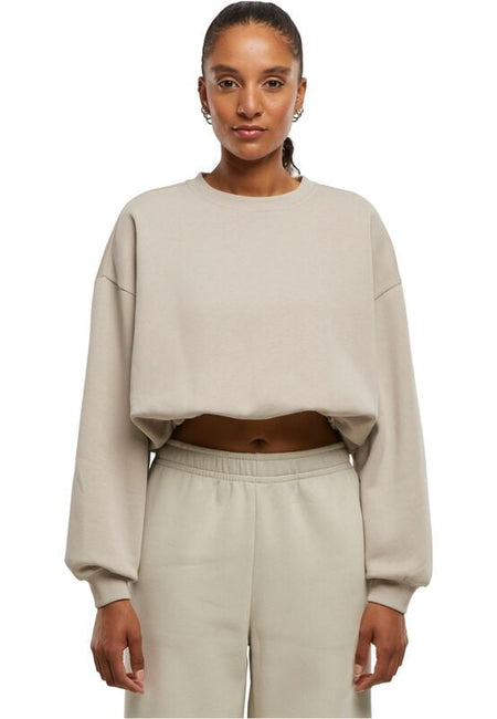 Sweat-shirt  de Urban Classics - Crop Top Manches Longues - XS à XL - pour Femme - beige - Urban Classics