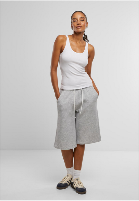Short  de Urban Classics - Short en Sweat - XS à XL - pour Femme - gris chiné - Urban Classics - View 2