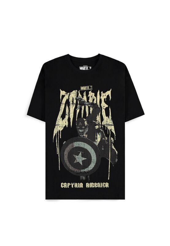 T-Shirt Manches courtes  de Captain America - Zombified - S à XXL - pour Homme - noir - Captain America
