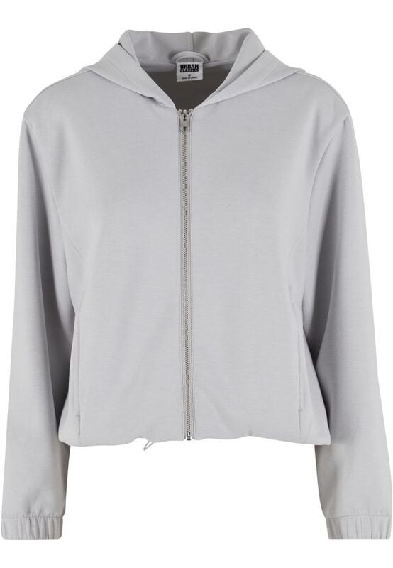 Sweat-shirt zippé à capuche  de Urban Classics - Scuba - Sweat Zippé - XS à XL - pour Femme - gris - Urban Classics