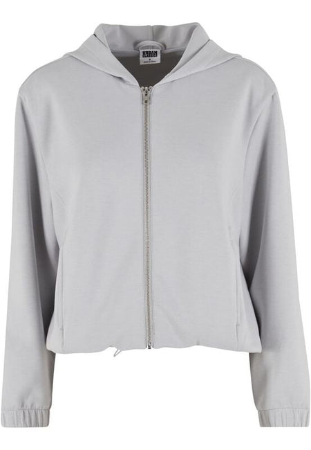 Sweat-shirt zippé à capuche  de Urban Classics - Scuba - Sweat Zippé - XS à XL - pour Femme - gris - Urban Classics