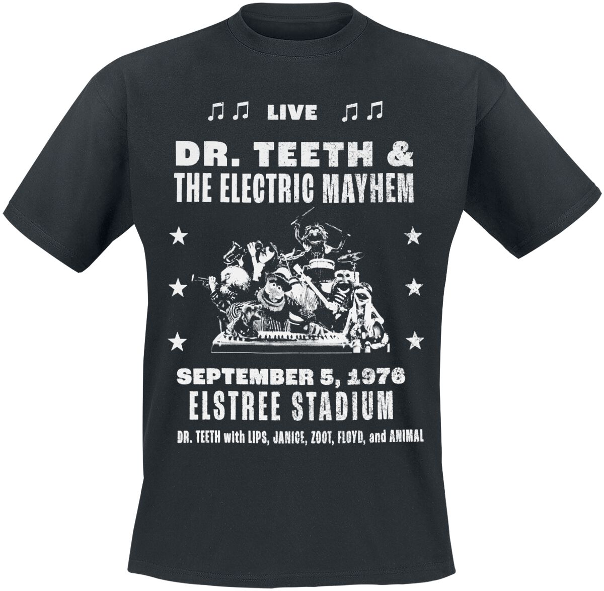 T-Shirt Manches courtes  de Le Muppet Show - Tour - M à XXL - pour Homme - noir - Le Muppet Show