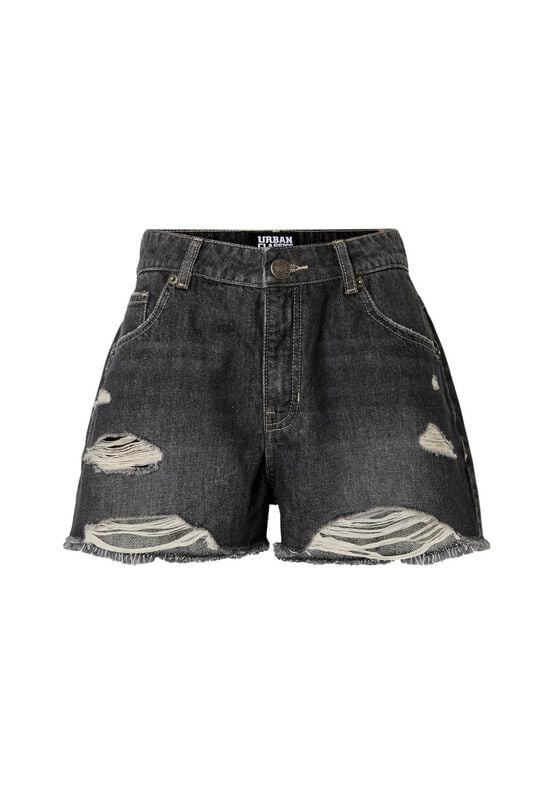 Short  de Urban Classics - Short en Jean Destroy - 27 à 32 - pour Femme - noir - Urban Classics
