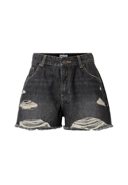 Short  de Urban Classics - Short en Jean Destroy - 27 à 32 - pour Femme - noir - Urban Classics