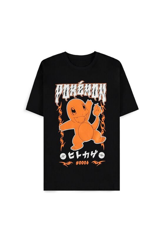 T-Shirt Manches courtes Gaming de Pokémon - Salamèche - T-Shirt - S à XXL - pour Homme - noir - Pokémon