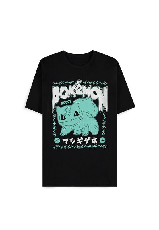 T-Shirt Manches courtes Gaming de Pokémon - Bulbizarre - T-Shirt - S à XXL - pour Homme - noir - Pokémon
