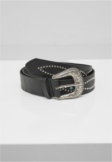 Ceinture  de Urban Classics - Rivet western en cuir synthétique - pour Unisexe - noir - Urban Classics