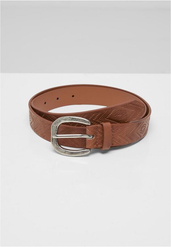 Ceinture  de Urban Classics - Motif perforé en simili cuir - pour Femme - marron - Urban Classics