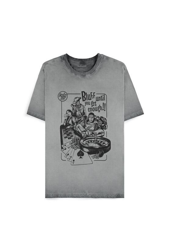 T-Shirt Manches courtes Gaming de Fallout - Bluff until you get enough!! - S à XXL - pour Homme - gris - Fallout