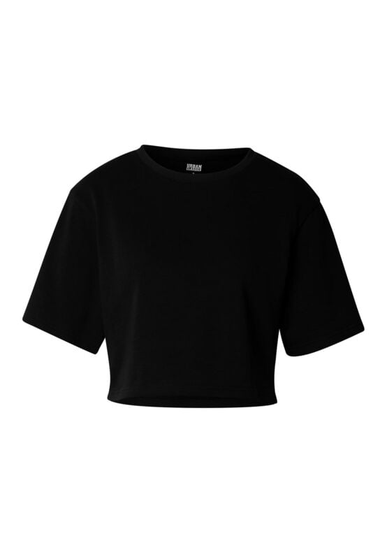 T-Shirt Manches courtes  de Urban Classics - Crop Top Terry - XS à 4XL - pour Femme - noir - Urban Classics